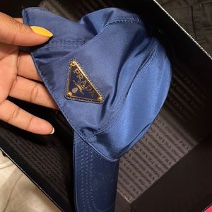 Navy Prada Nylon Hat